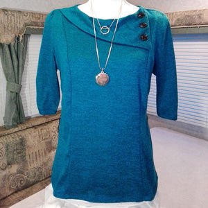 Blue Green Women's Top Perceptions Brand Size 10